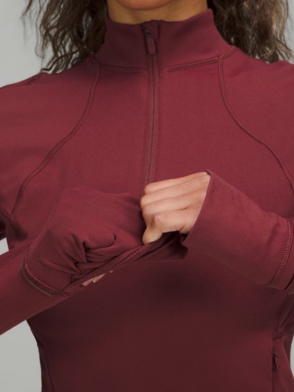 Lululemon It’s Rulu Run Half Zip Cropped | Mulled Wine Sz 8 - Picture 3 of 7